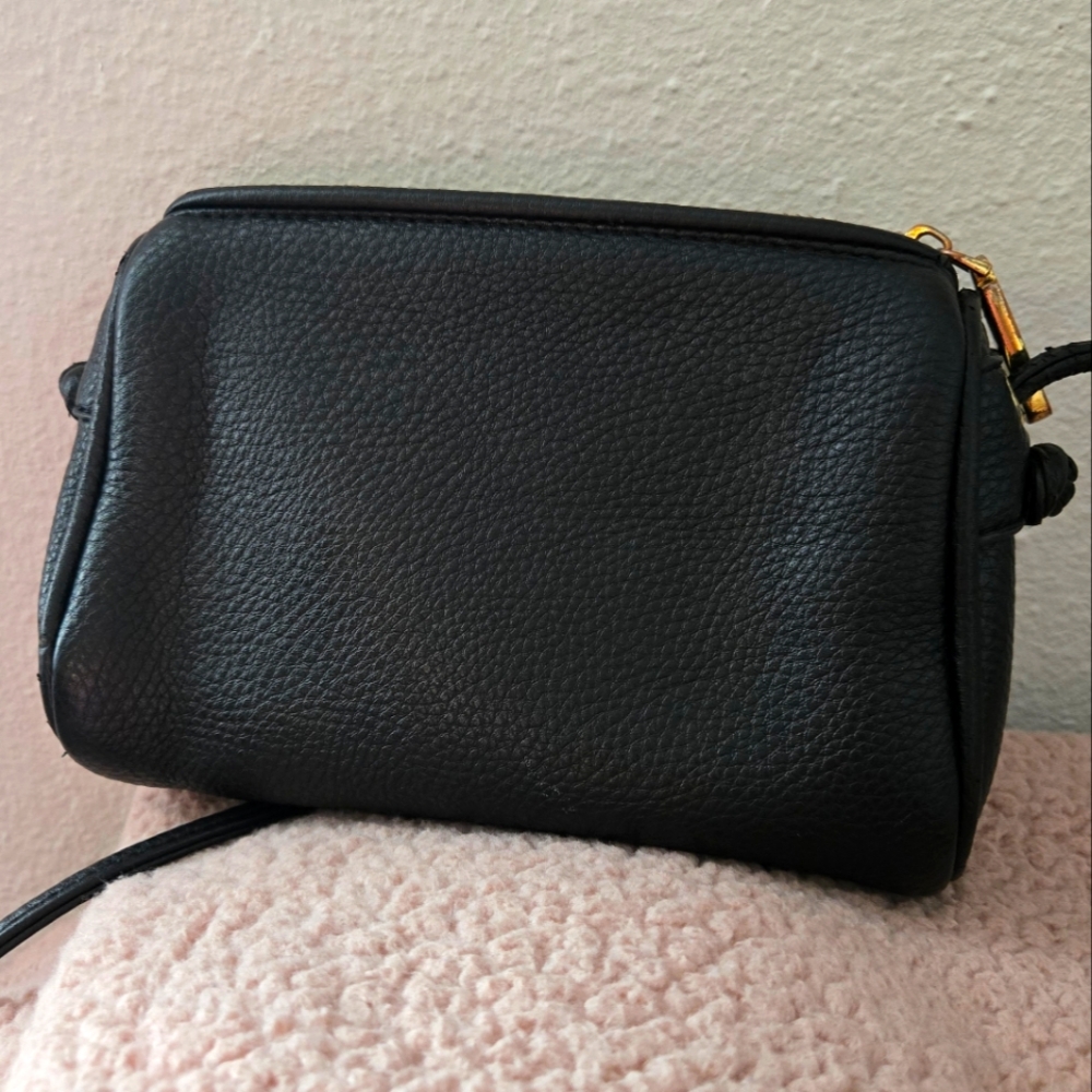 Black Leather Mini Crossbody